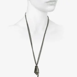 bronze pope’s hand necklace