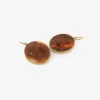 18k & amber tourmaline oval lens earrings