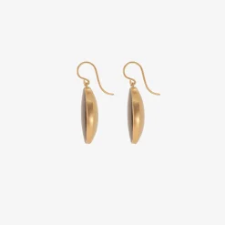 18k & amber tourmaline oval lens earrings