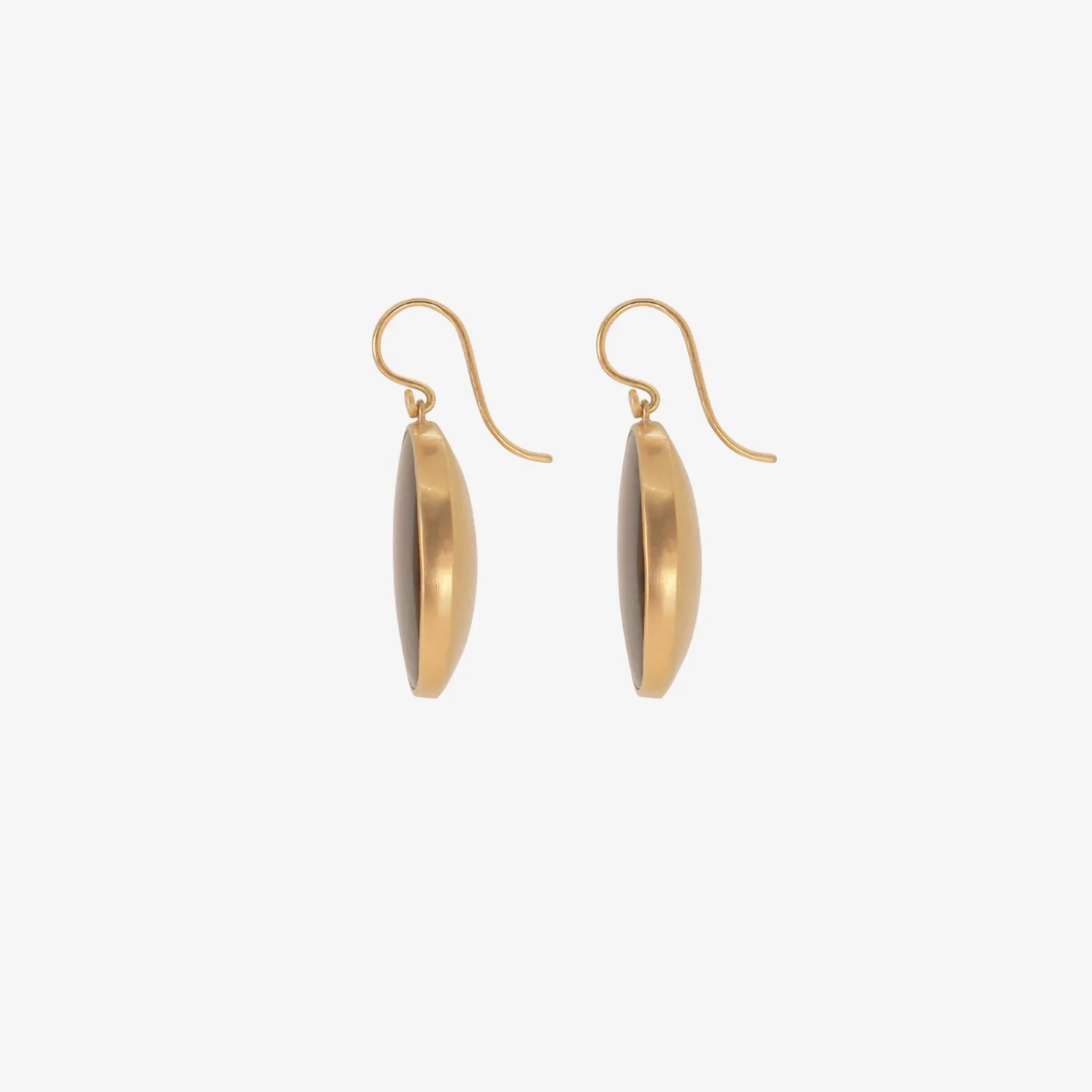 18k & amber tourmaline oval lens earrings