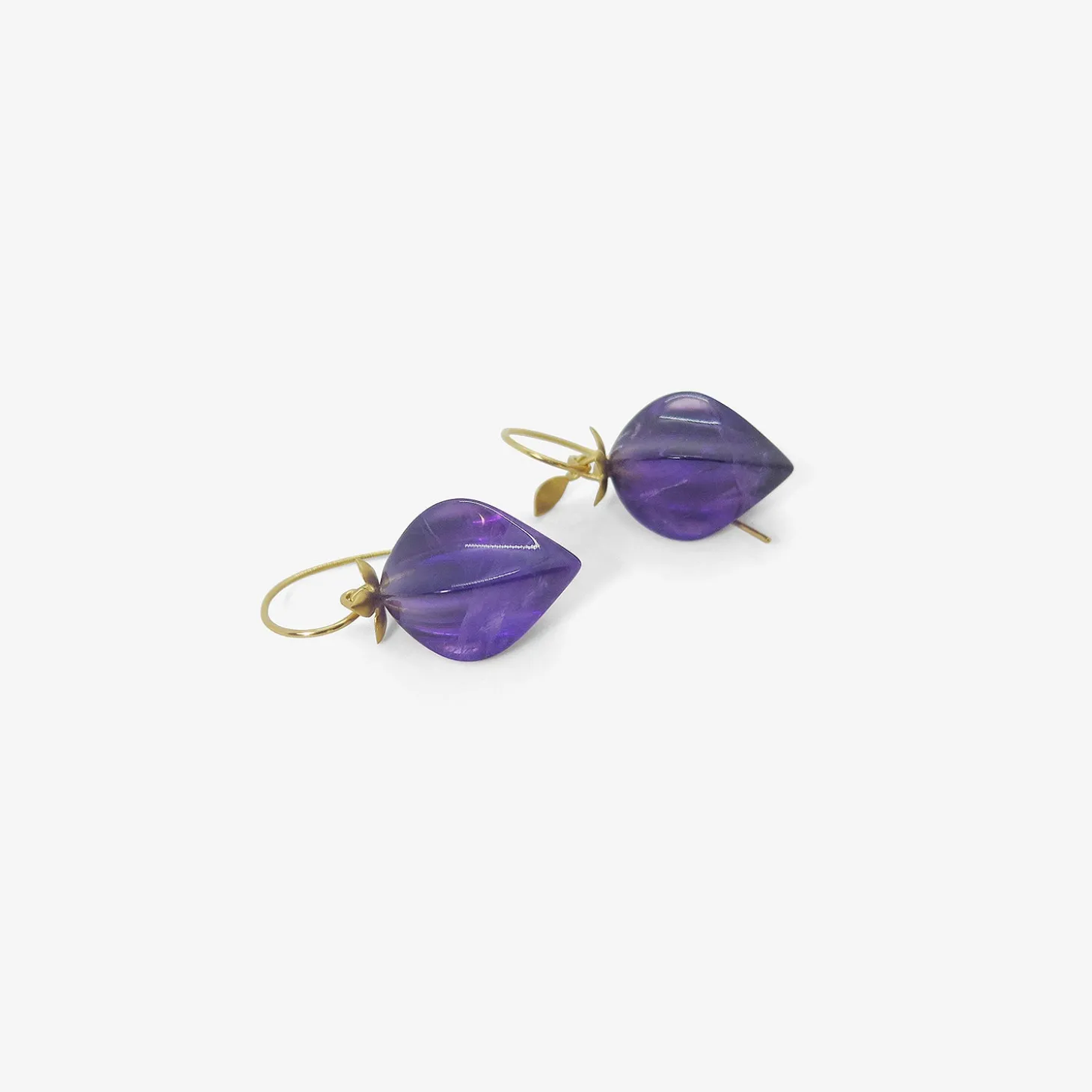 18k & amethyst chinese lantern earrings