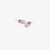14k & amethyst paired drop earrings