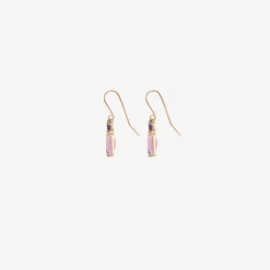 14k & amethyst paired drop earrings