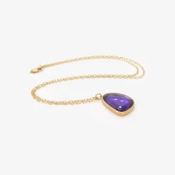 18k & amethyst sequin pebble pendant, 9.02ct