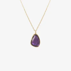18k & amethyst sequin pebble pendant, 9.02ct