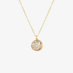 18k & ancient greek owl/athena coin pendant, 440-420 bc