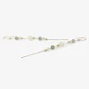 14k & aquamarine bead chain earrings with tourmaline