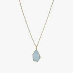 18k & aquamarine chunk pendant, 26.42ct