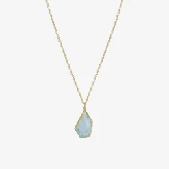 18k & aquamarine chunk pendant, 26.42ct