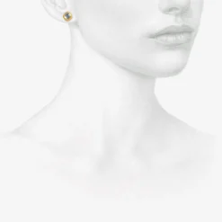 22k & aquamarine granulated studs