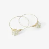 18k & aquamarine medium hoop clusters