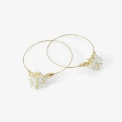 18k & aquamarine medium hoop clusters