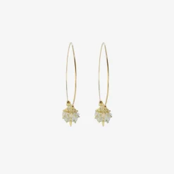 18k & aquamarine medium hoop clusters