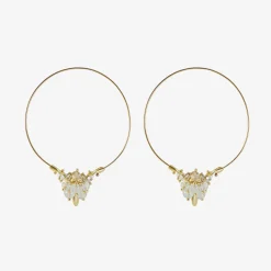18k & aquamarine medium hoop clusters
