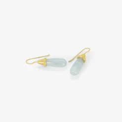 22k & aquamarine pileus earrings