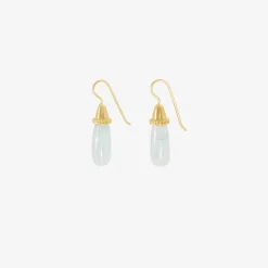 22k & aquamarine pileus earrings