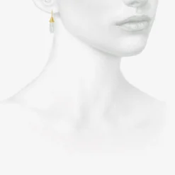 22k & aquamarine pileus earrings