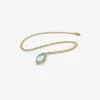 18k & aquamarine sequin pebble pendant, 4.9ct