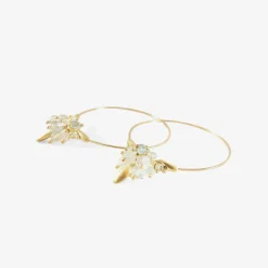 18k & aquamarine small hoop clusters