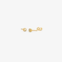 18k & asymmetrical antique rose-cut diamond studs, .65ct