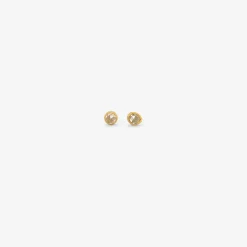 18k & asymmetrical antique rose-cut diamond studs, .65ct