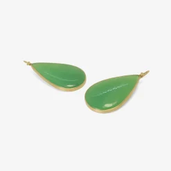 18k & australian chrysoprase teardrop earrings, 44.08ct