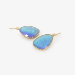 18k & australian opal wing earrings, 7.53ct