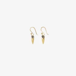 18k & black diamond thin eye bug earrings