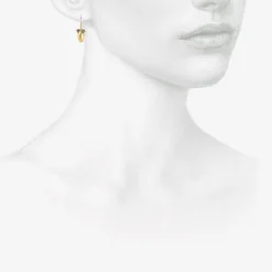 18k & black diamond thin eye bug earrings