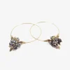 14k & black pearl small hoop clusters