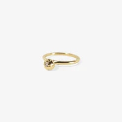 14k & blossom stacking ring with diamond