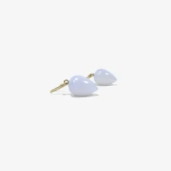 14k & blue chalcedony acorns