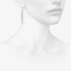 14k & blue chalcedony bean earrings