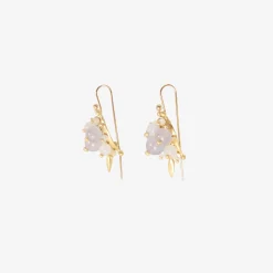 18k & blue chalcedony bug cluster earrings