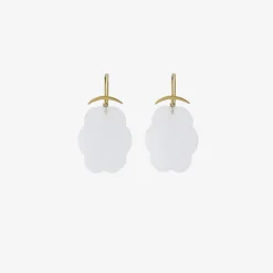 18k & blue chalcedony cloud earrings