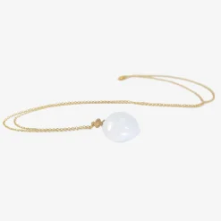 18k & blue chalcedony hickory nut pendant