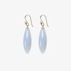 14k & blue chalcedony long berries