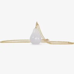 18k & blue chalcedony pear pendant