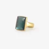 18k & blue green tourmaline chiclet ring, 9.36ct