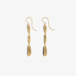 18k & blue green tourmaline triple drop earrings, 11.15ct