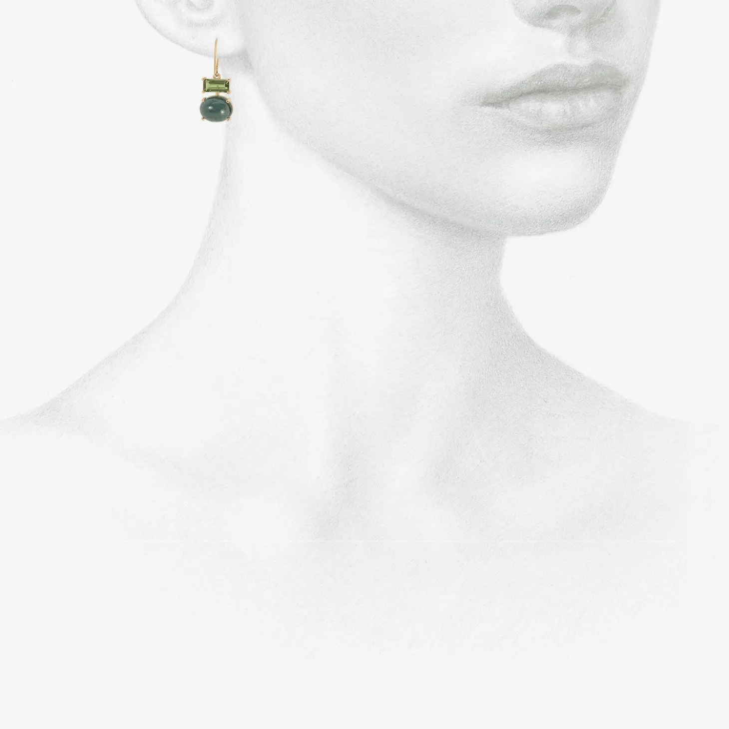 14k & blue green tourmaline paired drop earrings, 9.1ct