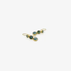 22k & blue green umba sapphire triple drops, 7.42ct