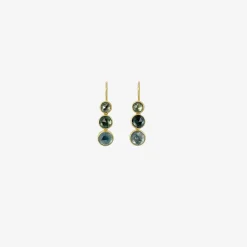 22k & blue green umba sapphire triple drops, 7.42ct