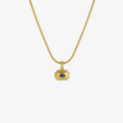 22k & blue sapphire small ode pendant