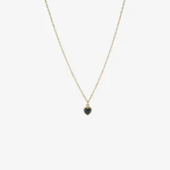 18k & blue sapphire sweetheart pendant, .55ct