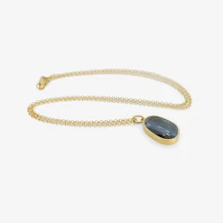 18k & blue spinel sequin pebble pendant, 3.04ct