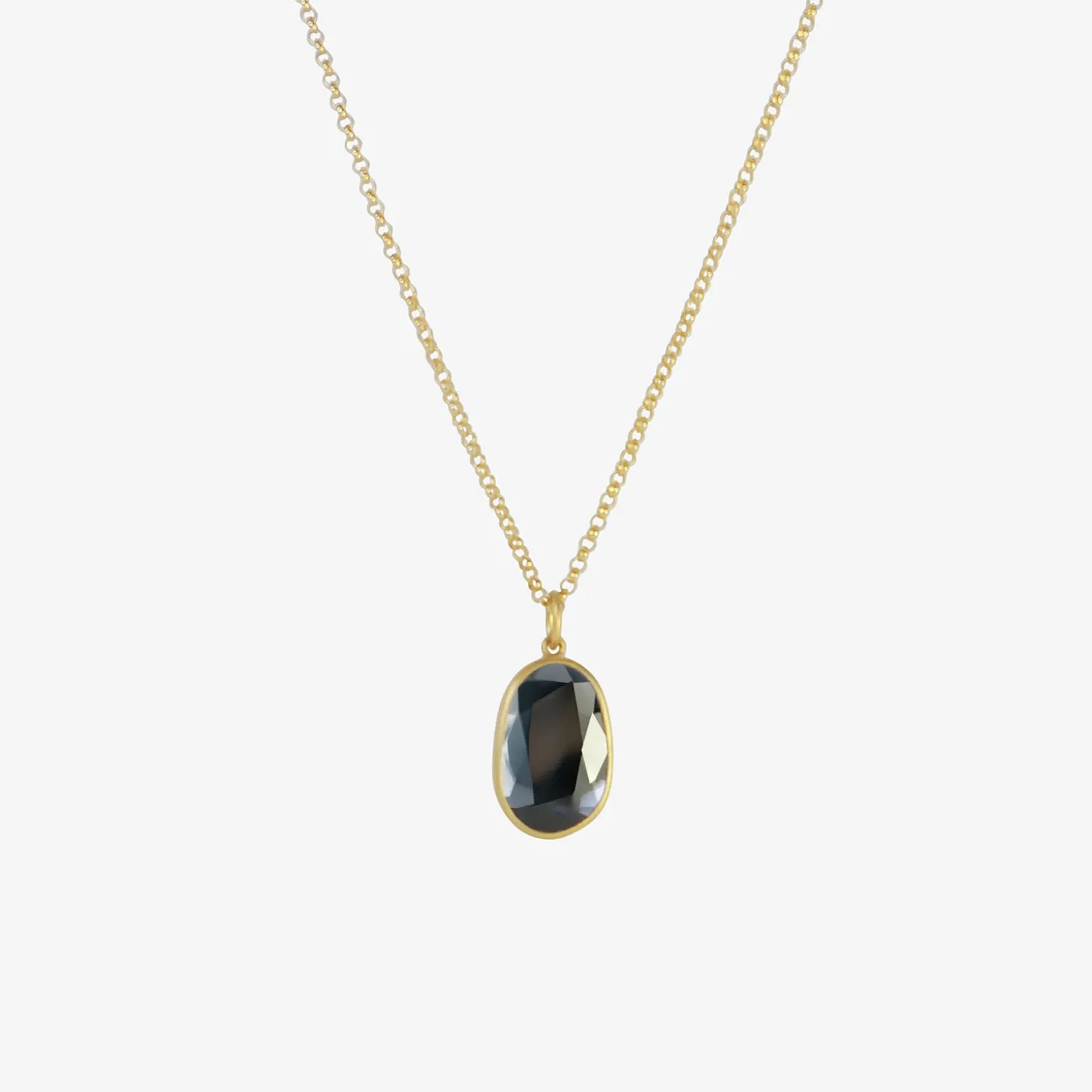 18k & blue spinel sequin pebble pendant, 3.04ct
