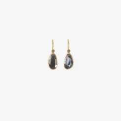 18k & blue spinel sequin pebble earrings, 2.9ct