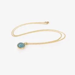 18k & blue tourmaline roly-poly pendant, 6.38ct
