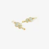 18k & cabochon aquamarine double drop earrings with 22k drops, 3.94ct